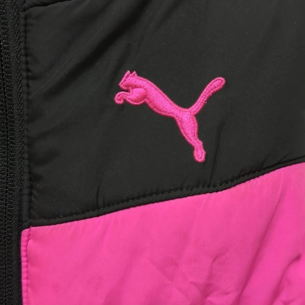 342 PUMA | EUC Girls  Pink & Black Colorblock Puffer Vest – Size XS (5/6)